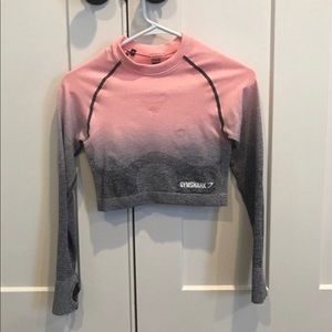 Gymshark Ombré pink cropped seamless top M